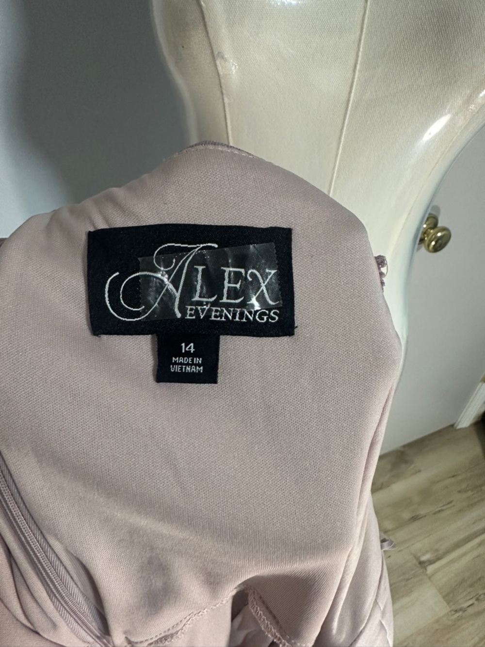 Alex Evenings Mauve Glitter Sheer Overlay Maxi Dress - Picture 10 of 12